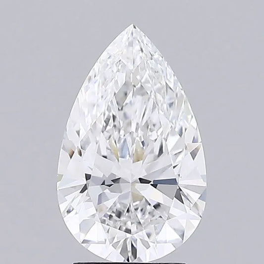 2.88ct Pear Lab Grown Diamond (Colour D, Clarity VVS2, IGI Certified)