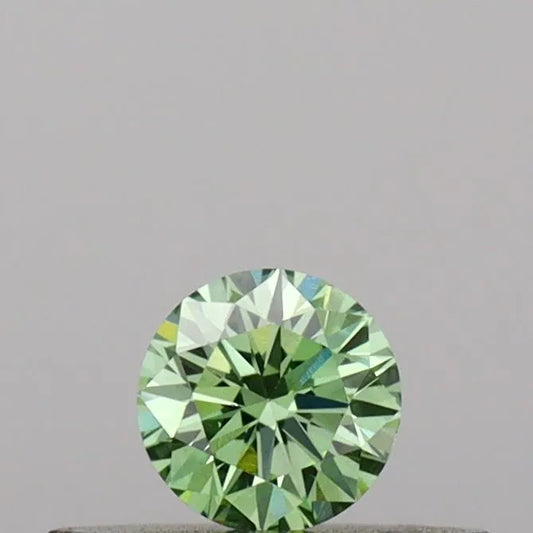 0.18ct Round Lab Grown Diamond (Colour Fancy Vivid Green, Clarity VS1, Cut VG, IGI Certified)