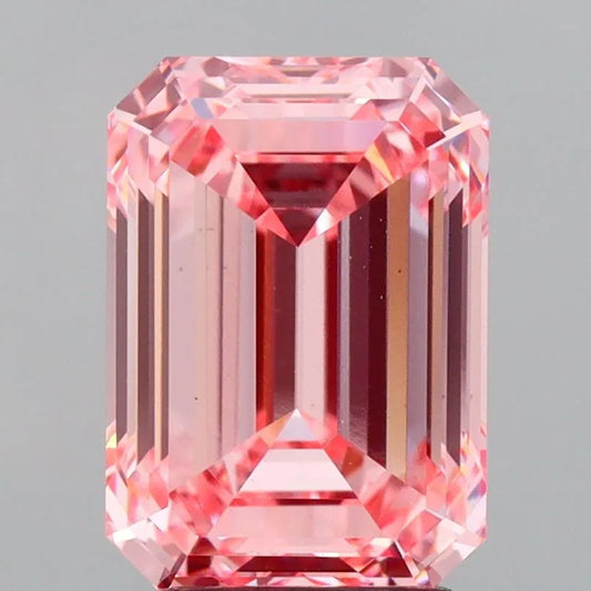3.03ct Emerald Lab Grown Diamond (Colour Fancy Vivid Pink, Clarity VS1, IGI Certified)
